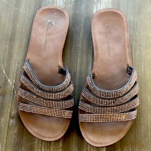 Chinese Laundry Copper Sequined Slip-on Flip Flop Sandal.Size 6.5 EURO 38